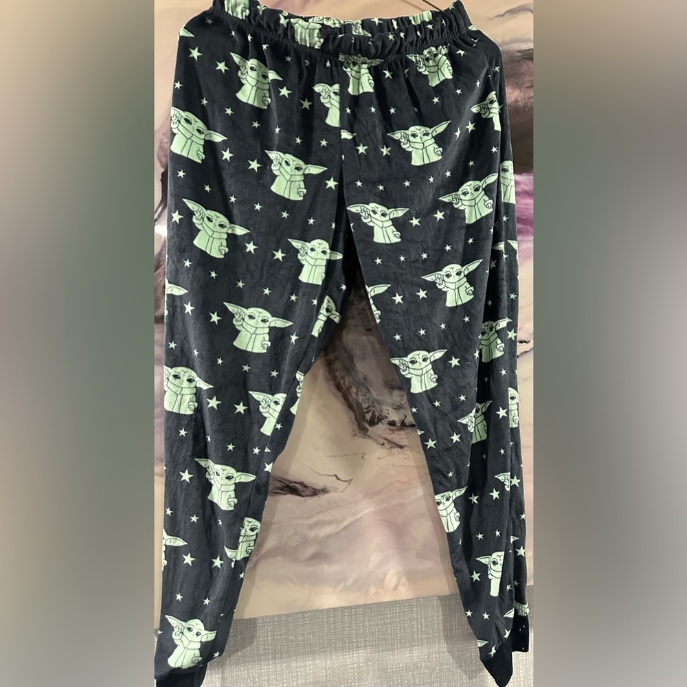 Kids Baby Yoda Grogu Lucasfilm velour sleep pants